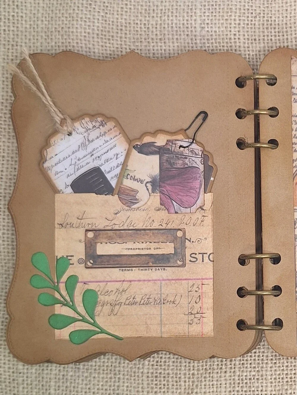 12 Page Apothecary Themed Junk Journal With Tags.